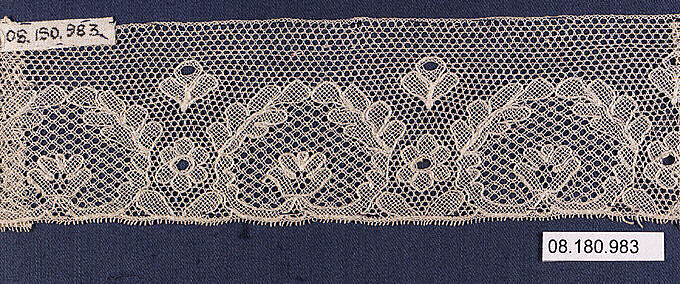 Fragment, Machine made lace, British 
