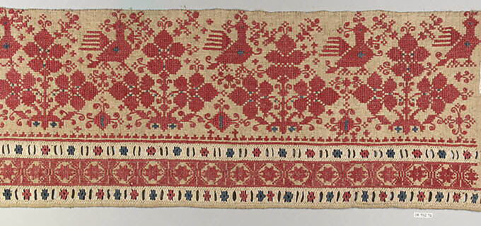 Sleeve, Cotton on linen, Hungarian, Slovakia 