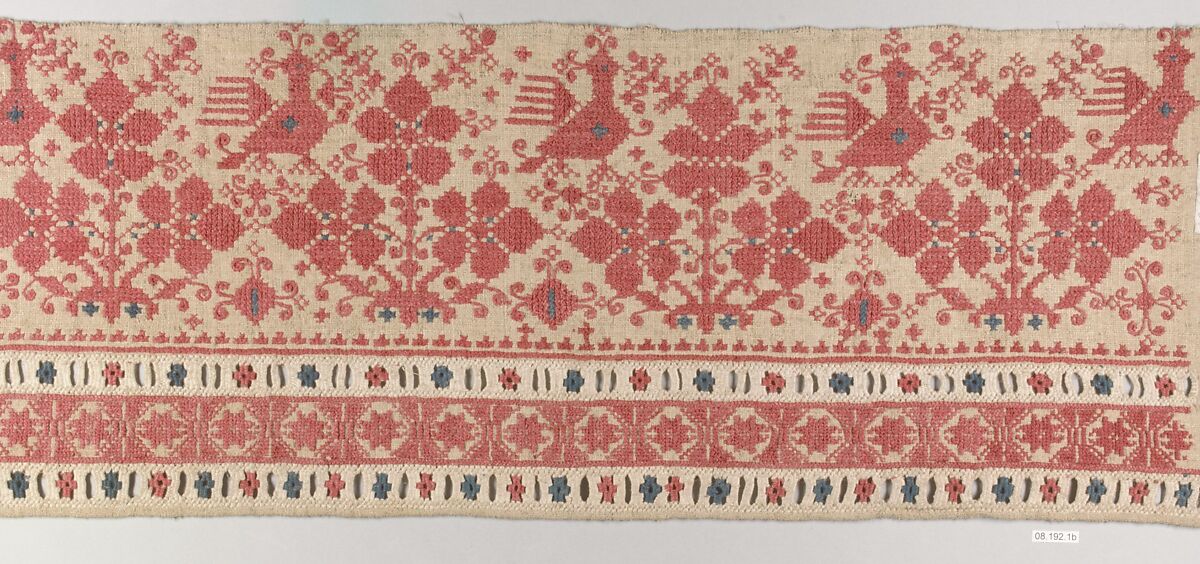 Sleeve, Cotton on linen, Hungarian, Slovakia