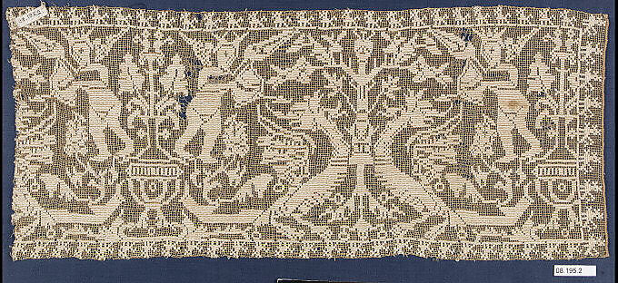 Fragment, Embroidered net, buratto, punto à rammendo, Italian 