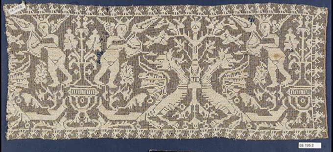 Fragment, Embroidered net, buratto, punto à rammendo, Italian 