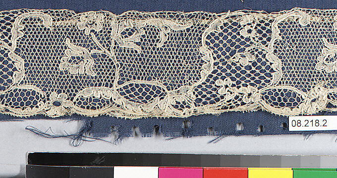 Fragment, Bobbin lace, British, Buckinghamshire 