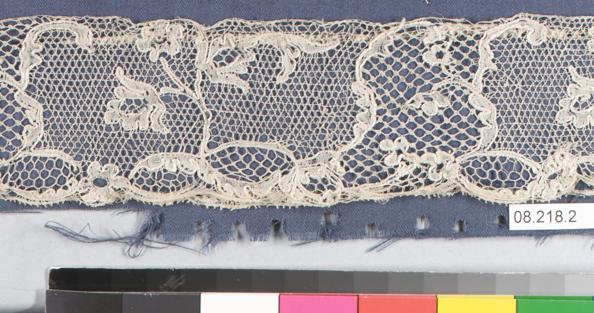 Fragment, Bobbin lace, British, Buckinghamshire