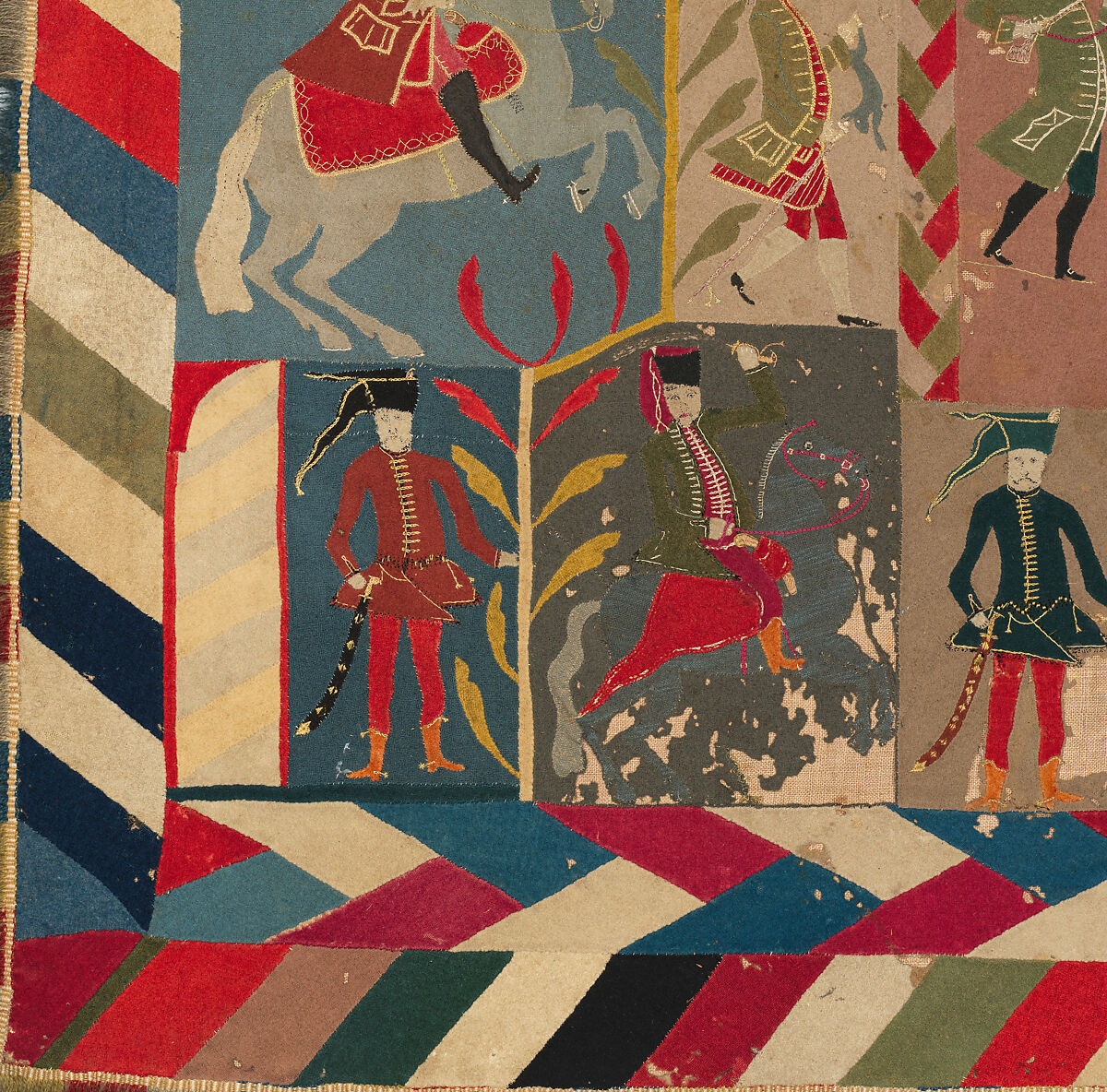 Cover, Silk embroidery on wool, Prussian