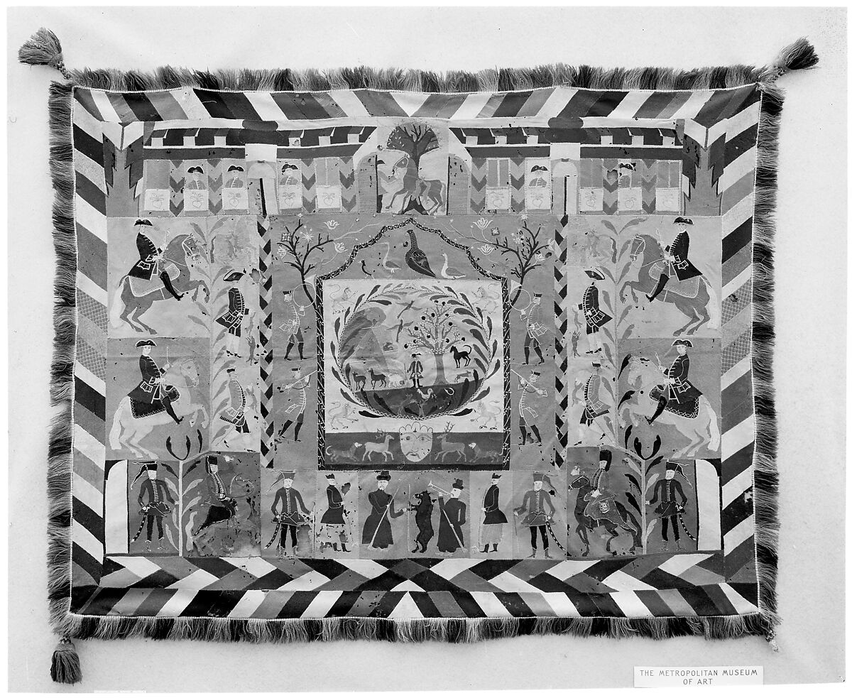 Cover, Silk embroidery on wool, Prussian