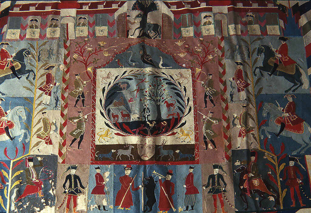 Cover, Silk embroidery on wool, Prussian