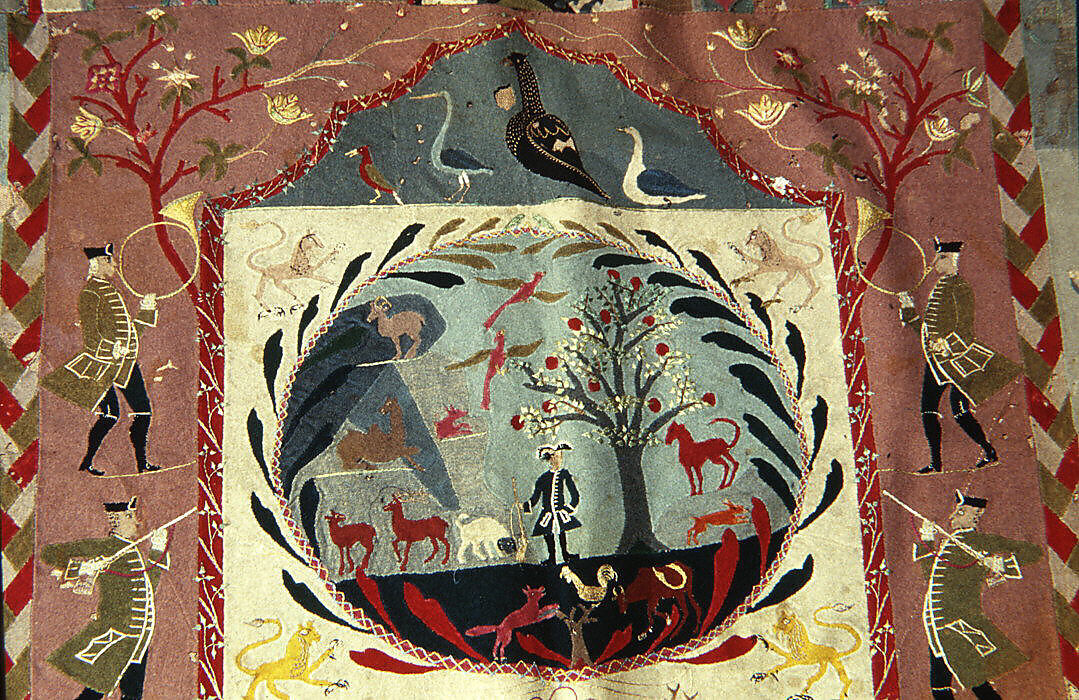 Cover, Silk embroidery on wool, Prussian