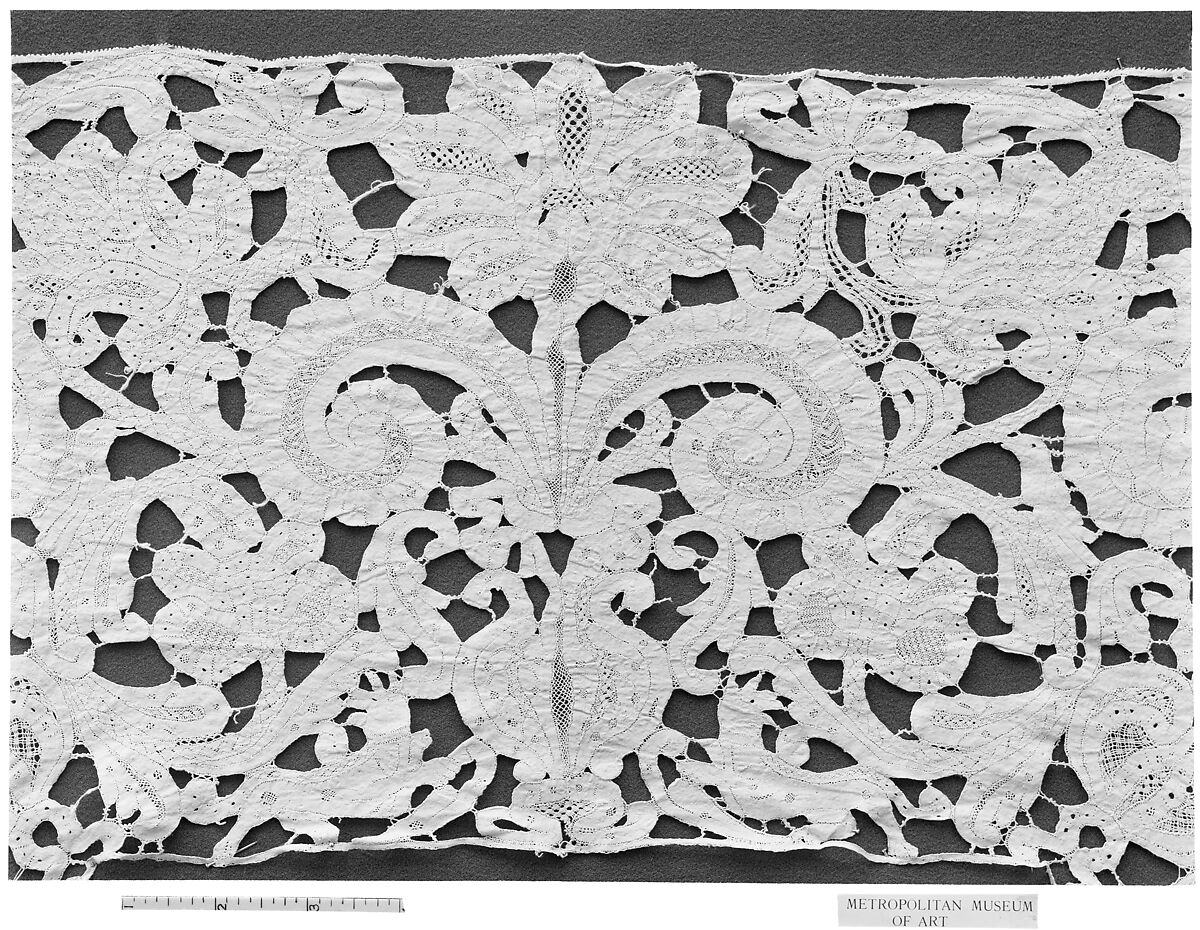 Border, Bobbin lace, Milanese lace, Italian, Milan
