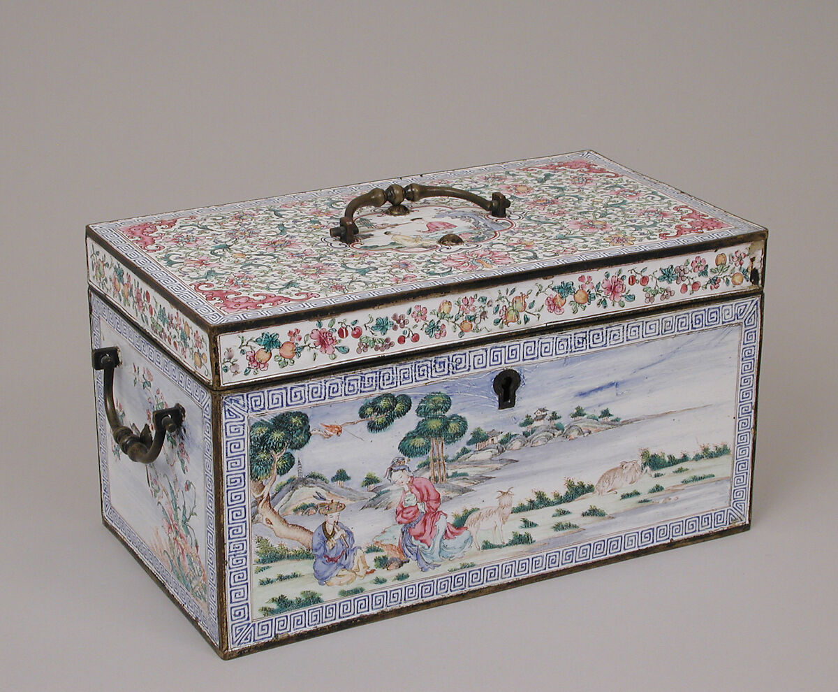 Coffret, Copper, enamel, brass