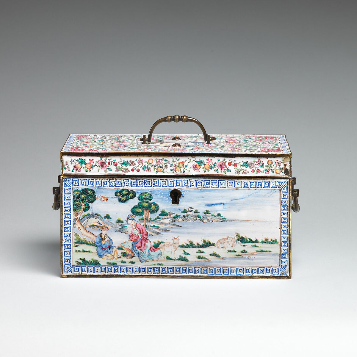 Coffret, Copper, enamel, brass