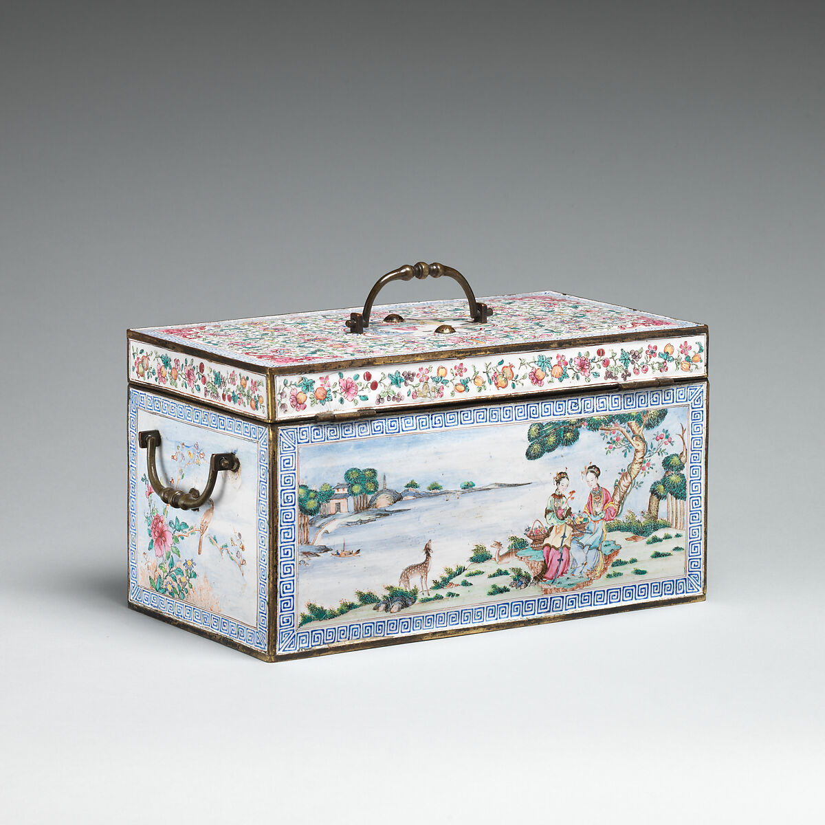 Coffret, Copper, enamel, brass