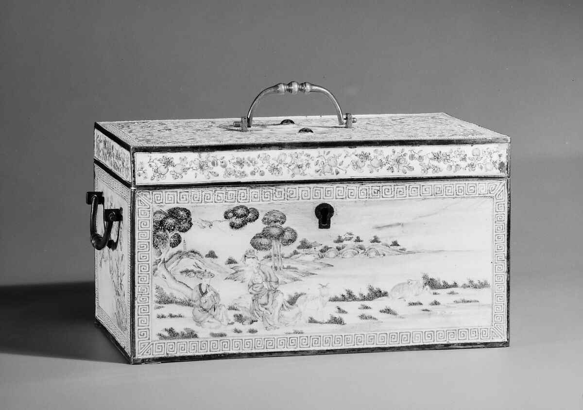 Coffret, Copper, enamel, brass