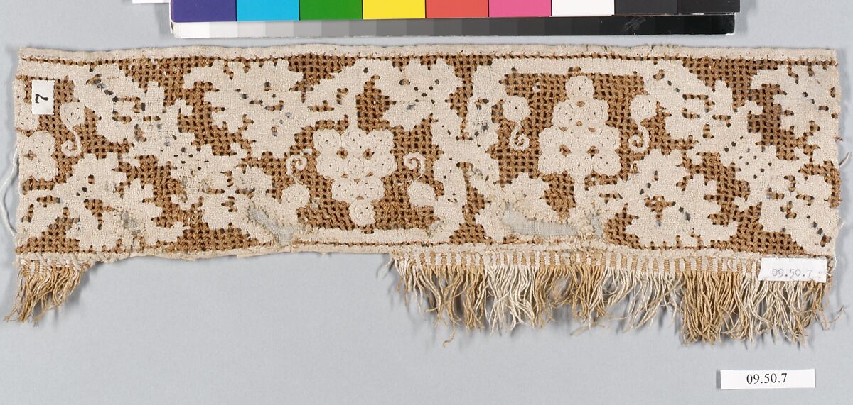 Strip, Drawnwork, punto à rammendo, punto à tela, linen, Italian