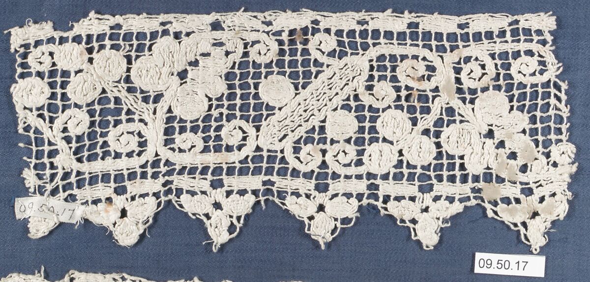 Fragment, Embroidered net, punto à rammendo, German