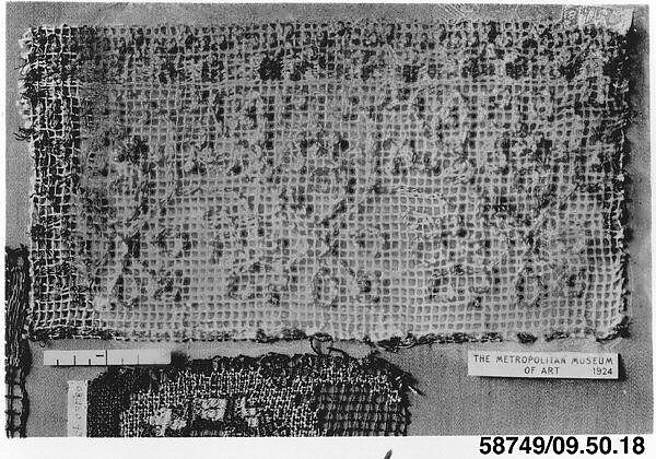 Fragment, Embroidered net, punto à rammendo, Italian