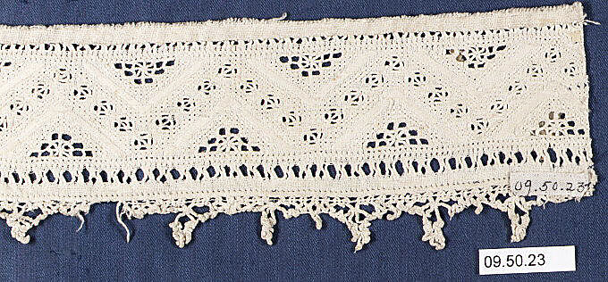 Strip, Cutwork, drawnwork, bobbin lace, Cypriot 