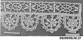 Fragment, Needle lace, punto in aria, bobbin lace, Italian 