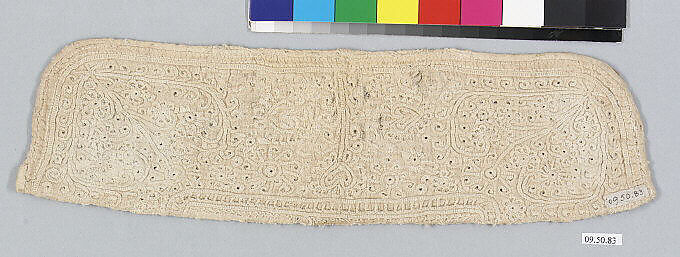 Cap fragment, Linen, Hungarian, Lubina 