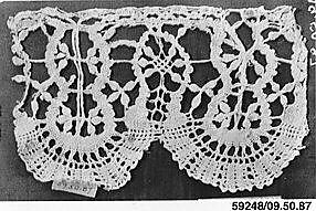 Fragment, Bobbin lace, Italian, Genoa 
