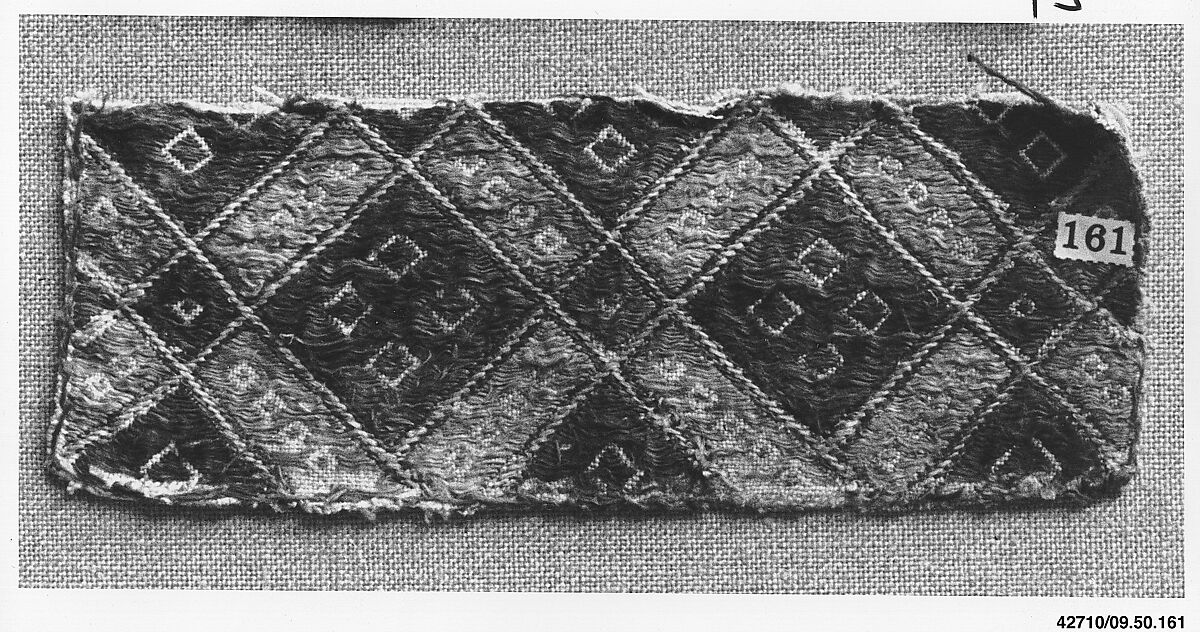 Peasant costume fragment, Silk on canvas, Albanian or Montenegrin 