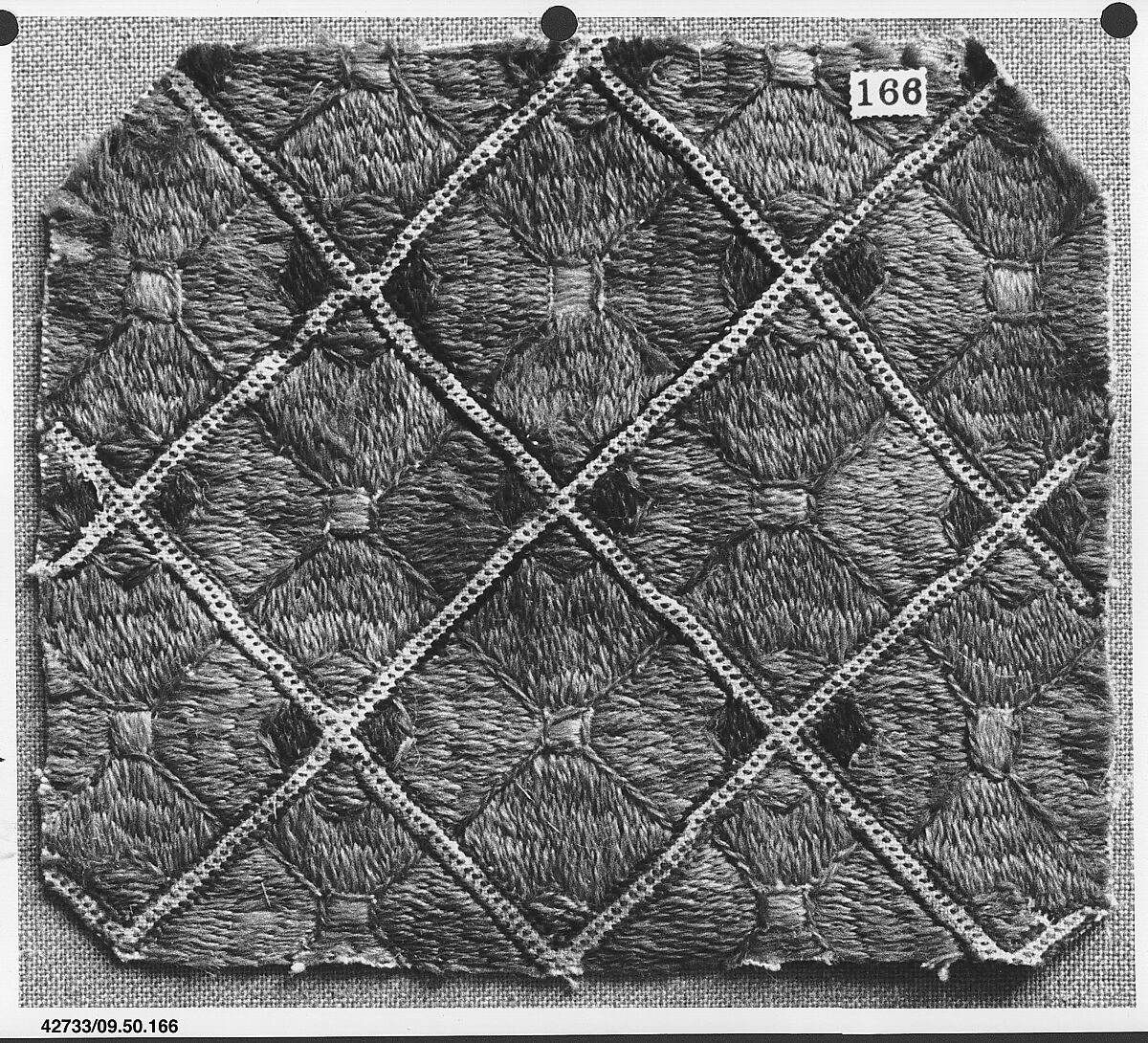 Peasant costume fragment, Wool on canvas, Albanian or Montenegrin