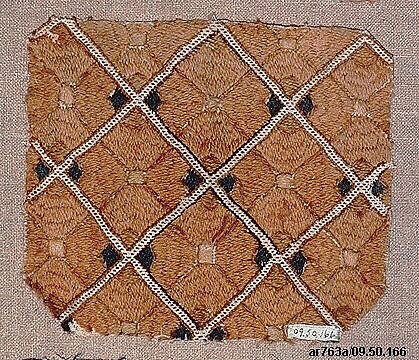 Peasant costume fragment, Wool on canvas, Albanian or Montenegrin 