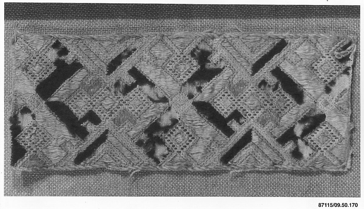 Peasant costume fragment, Silk on linen, Albanian or Montenegrin 