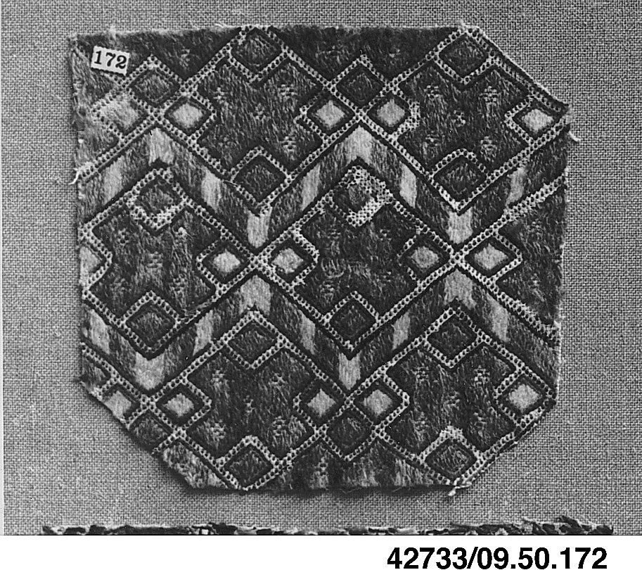 Peasant costume fragment, Wool on canvas, Albanian or Montenegrin 