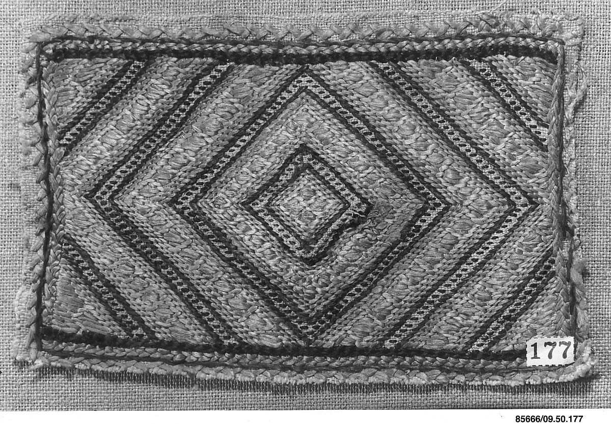 Peasant costume fragment, Silk on canvas, Albanian or Montenegrin 