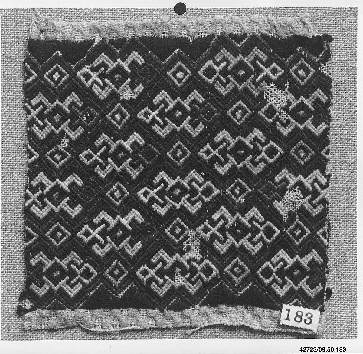 Peasant costume fragment, Wool on canvas, Albanian or Montenegrin 