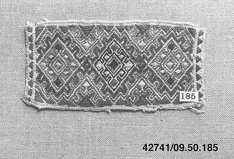 Peasant costume fragment, Wool on canvas, Albanian or Montenegrin 