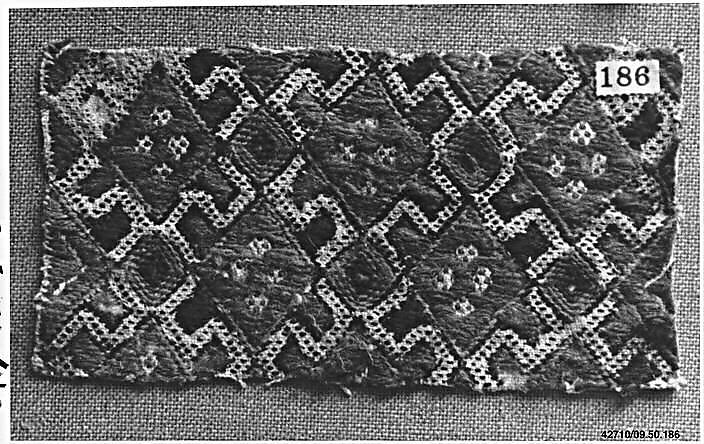 Peasant costume fragment, Wool on canvas, Albanian or Montenegrin 