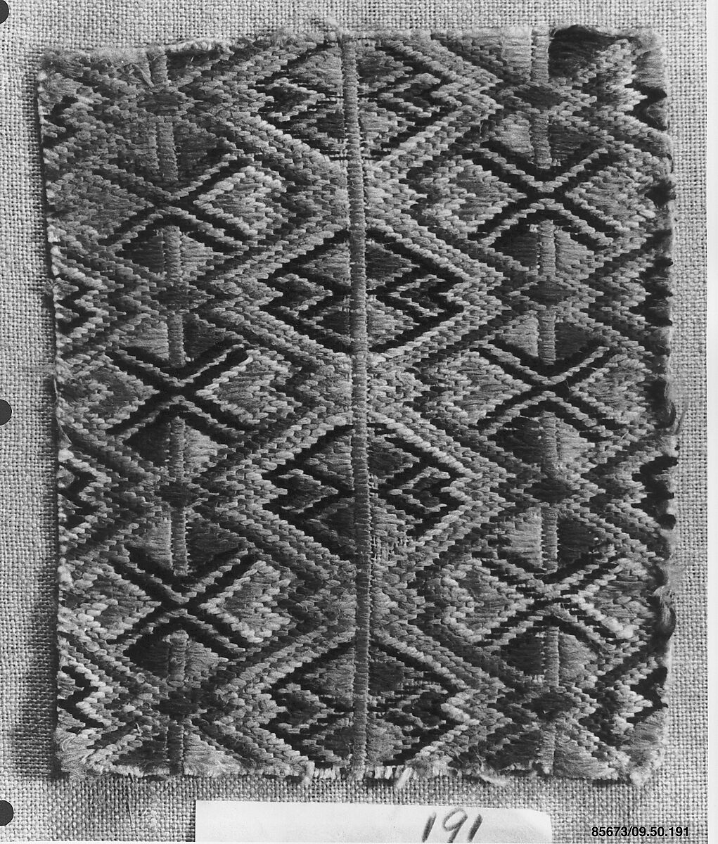 Peasant costume fragment, Wool on linen, Albanian or Montenegrin 