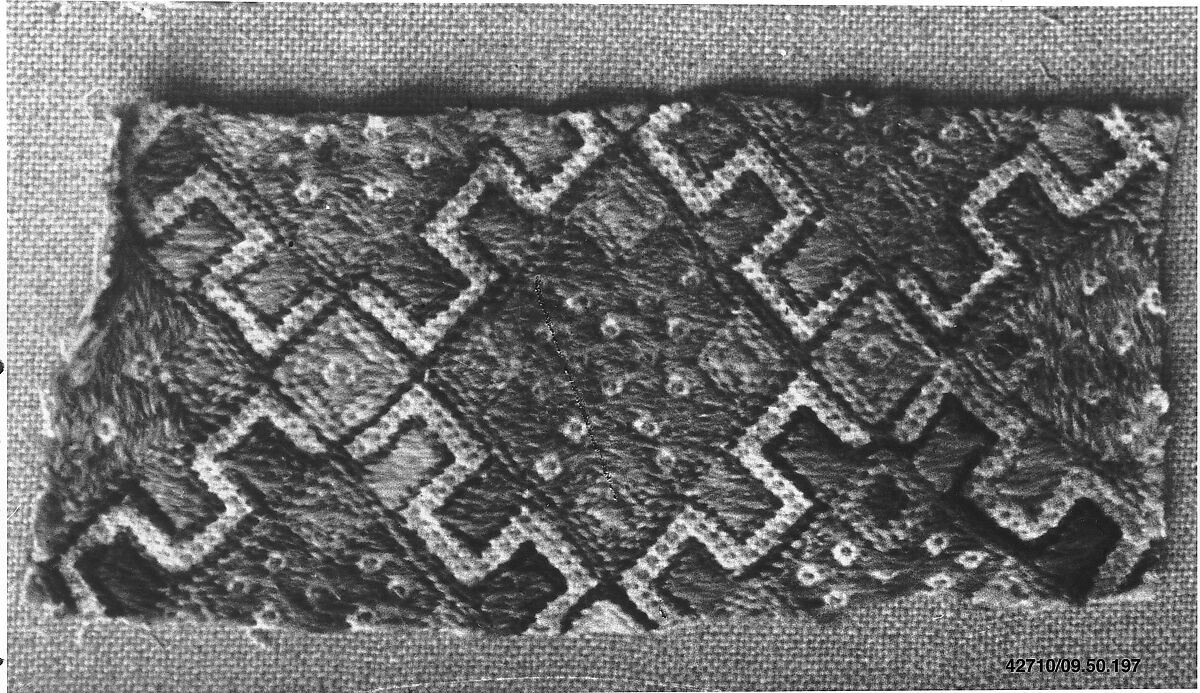 Peasant costume fragment, Wool on canvas, Albanian or Montenegrin 