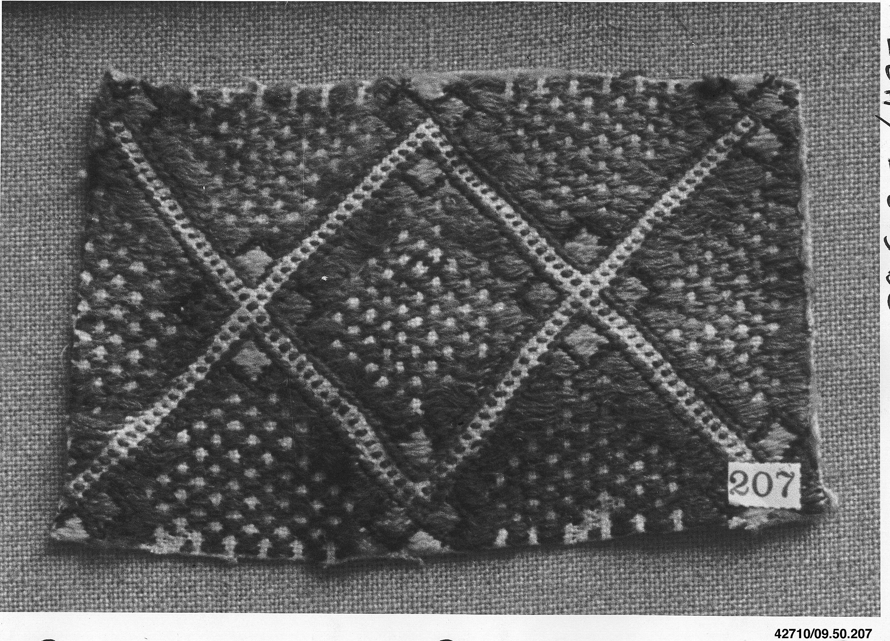 Peasant costume fragment, Wool on canvas, Albanian or Montenegrin 