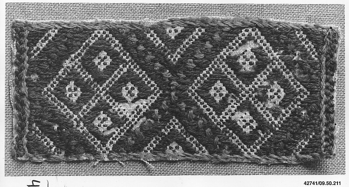 Peasant blouse fragment, Wool on canvas, Albanian or Montenegrin 