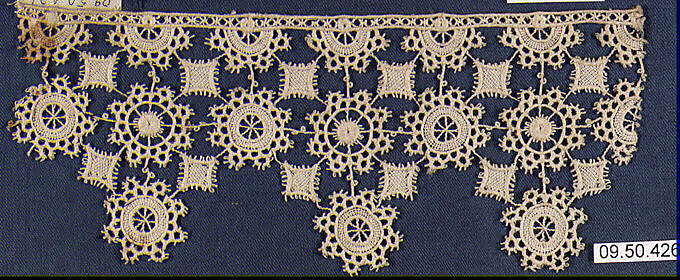 Fragment, Machine made lace, German 