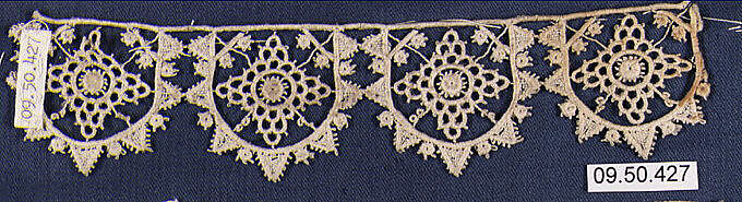 Fragment, Machine made lace, German 