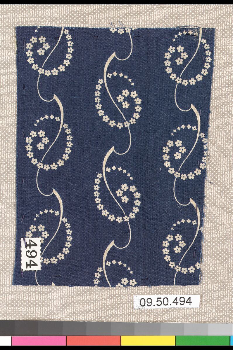 Piece (one of 13), Cotton, German