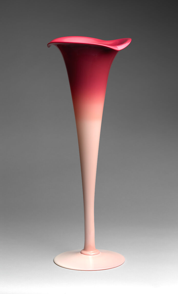 "Wild Rose" Lily vase, New England Glass Company (American, East Cambridge, Massachusetts, 1818–1888), blown glass, American 