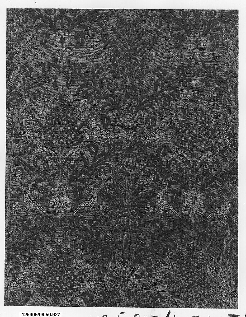 Piece, Silk, linen, metal thread, Spanish