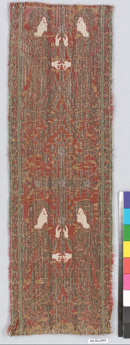 Orphrey, Silk, linen and metal thread, Italian