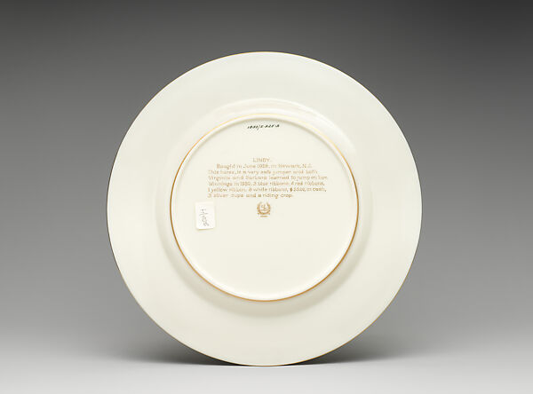 Cabinet Plate, Manufactured by Lenox, Incorporated (American, Trenton, New Jersey, established 1889), Ceramic, porcelain, enamel decoration, and gold, American