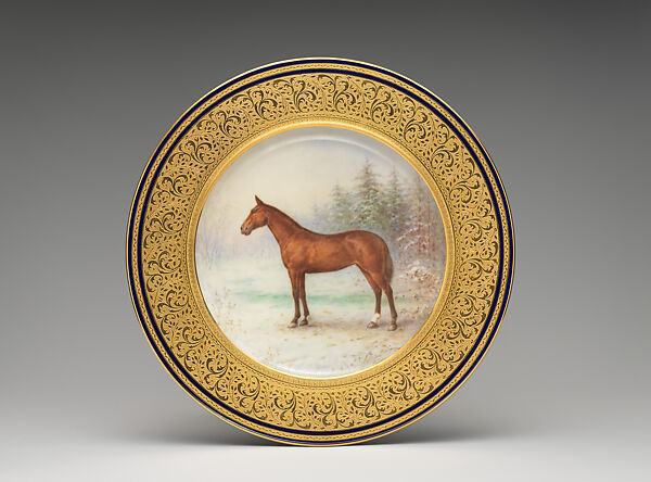 Cabinet Plate, Manufactured by Lenox, Incorporated (American, Trenton, New Jersey, established 1889), Ceramic, porcelain, enamel decoration, and gold, American 