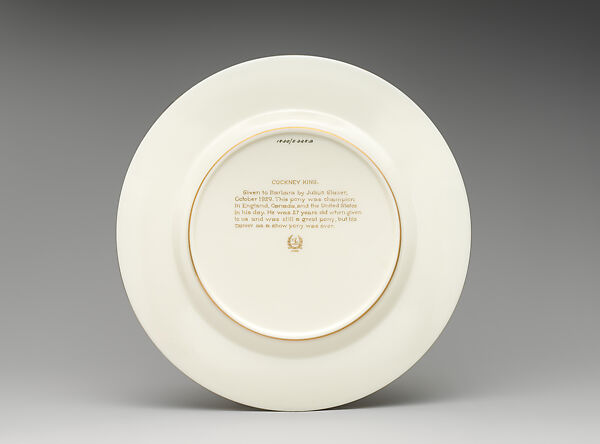 Cabinet Plate, Manufactured by Lenox, Incorporated (American, Trenton, New Jersey, established 1889), Ceramic, porcelain, enamel decoration, and gold, American