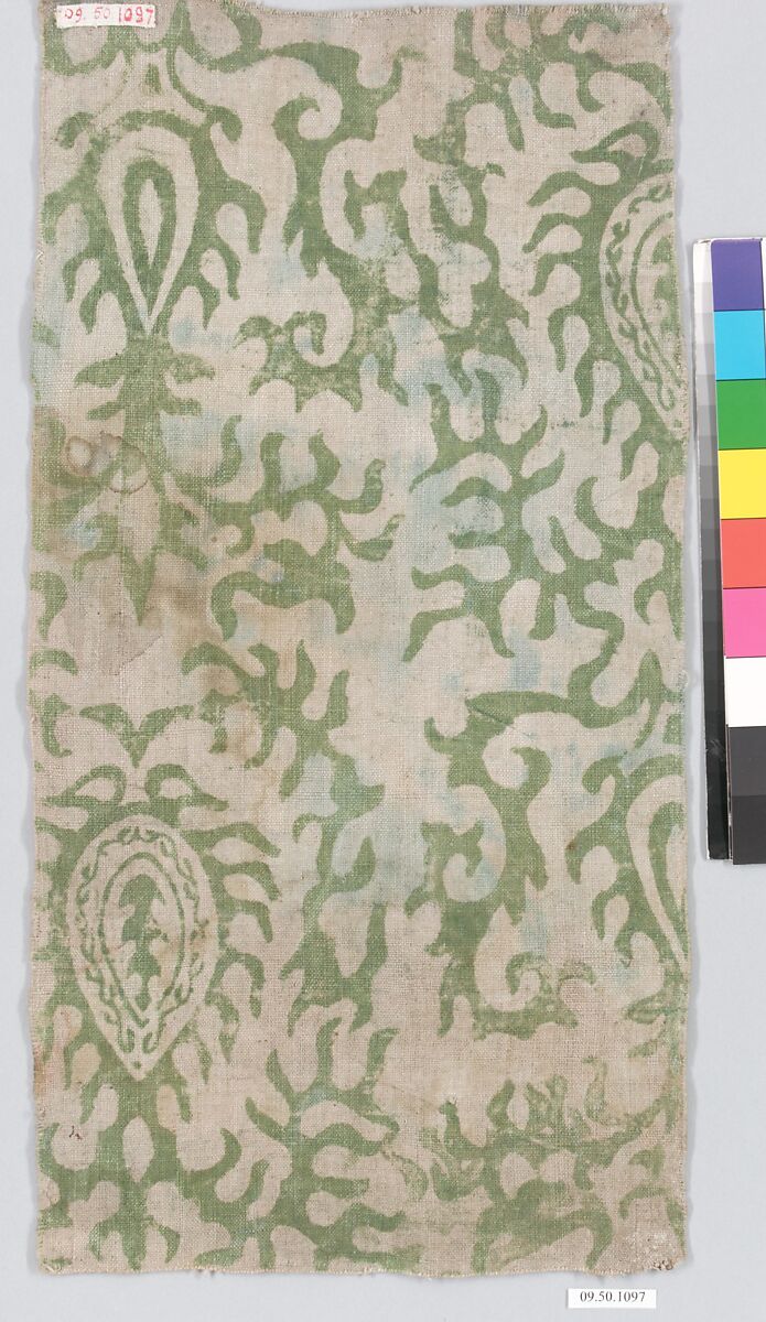 Fragment of reproduction of 15-16th century design, Linen, Spanish