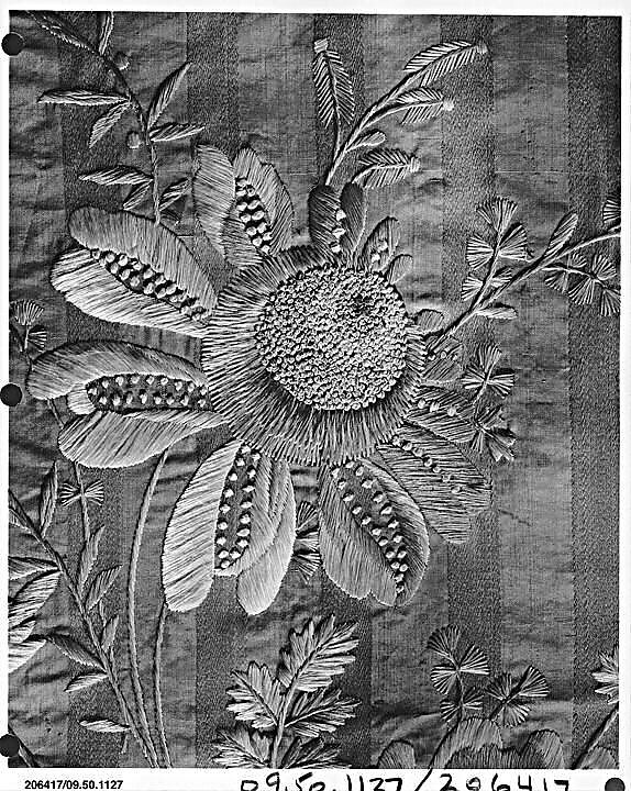 Dress border, Silk on silk, French