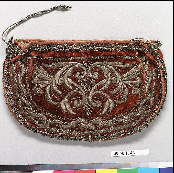 Purse, Velvet and metal thread, Italian 