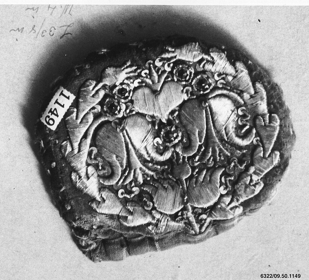 Cap crown, Velvet and metal thread, Southern German