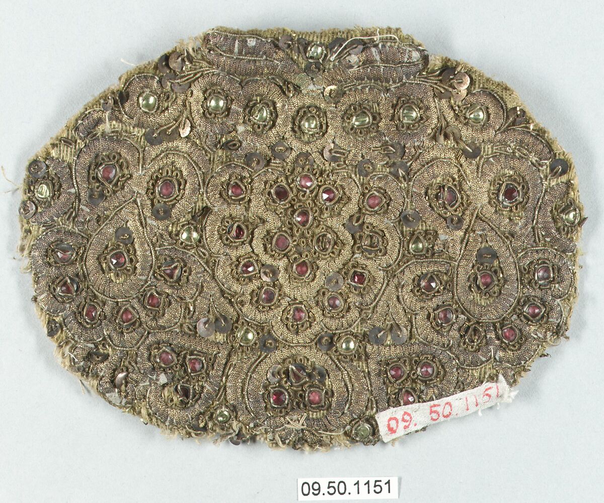 Cap crown, Metal thread, Southern German 